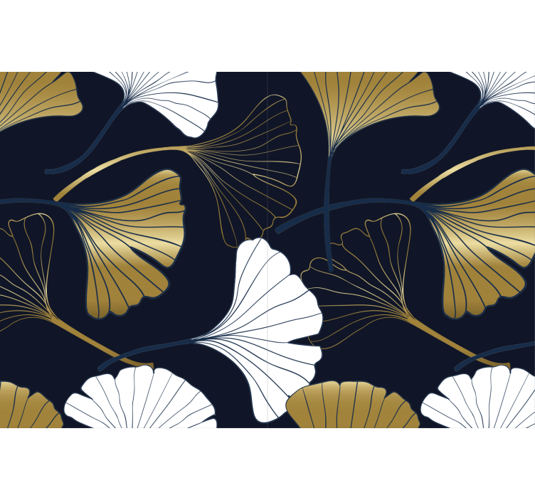 Estore de rolo para sala folhas de ginkgo relevadas - TenStickers