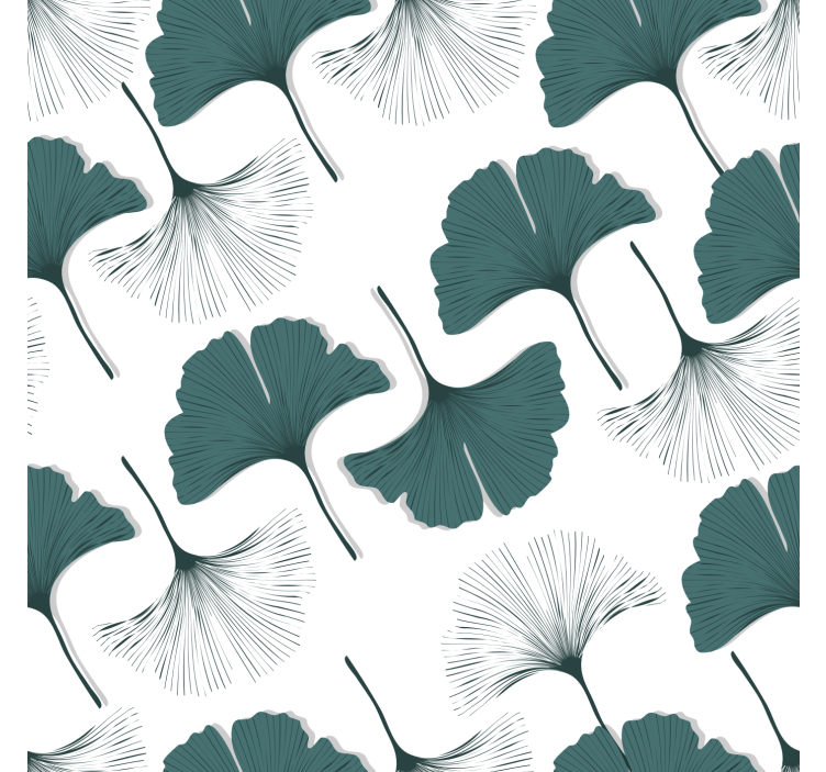 Estore de rolo para sala padrão infinito de folhas de ginkgo - TenStickers