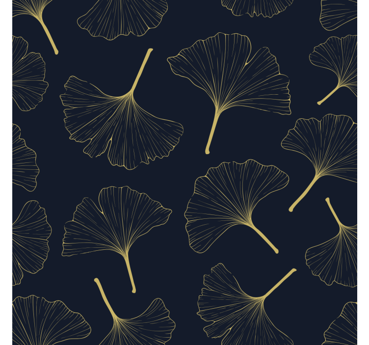 Estore de rolo para sala folhas de ginkgo douradas 3d - TenStickers