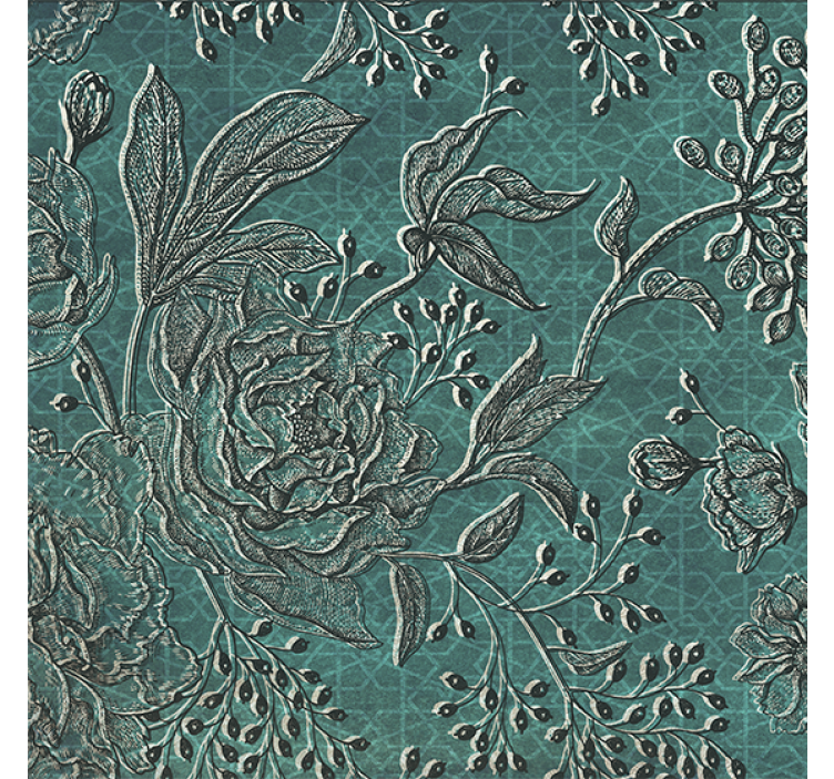 Estore de rolo para sala flora oriental - TenStickers