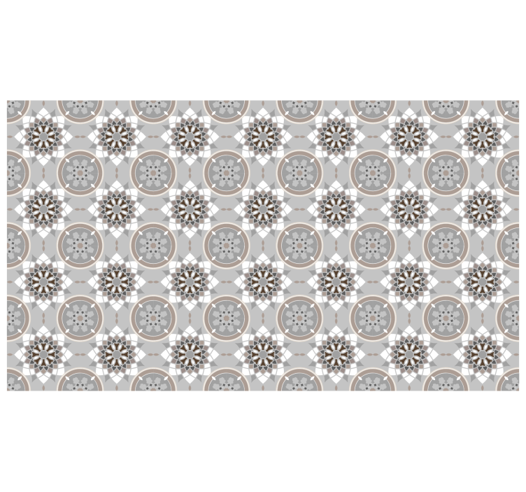 Estore de rolo cinzento azulejo floral para piso - TenStickers