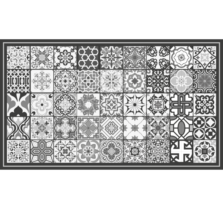 Estore de rolo cinzento padrão mosaico rústico cinza escuro - TenStickers