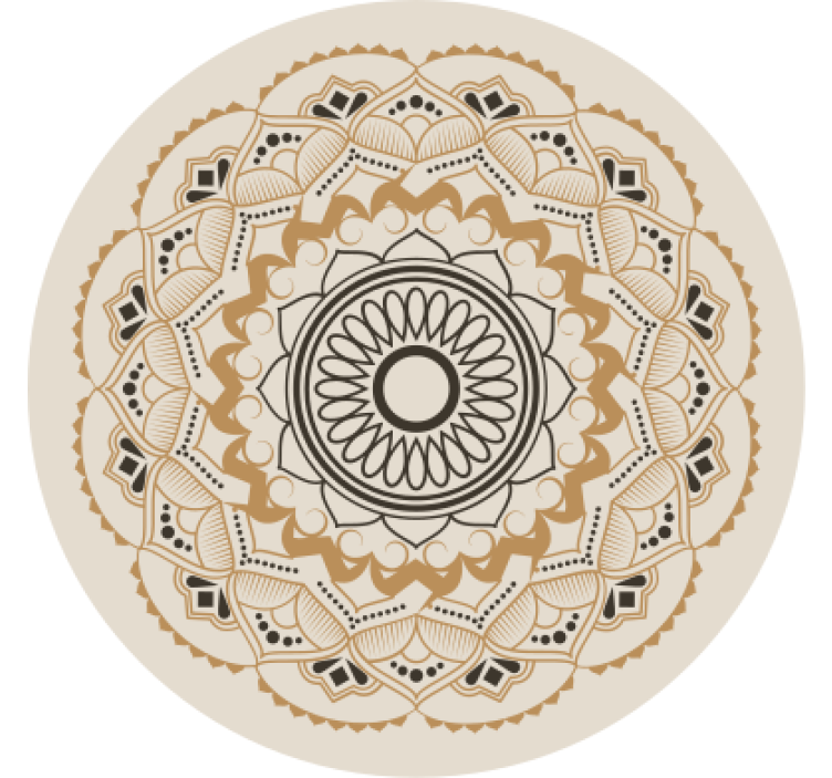 Estore de rolo bege design circular mandala beige - TenStickers