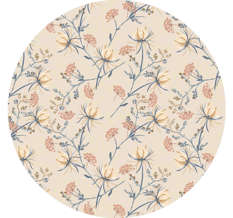 Estore de rolo bege superfície floral botânica - TenStickers