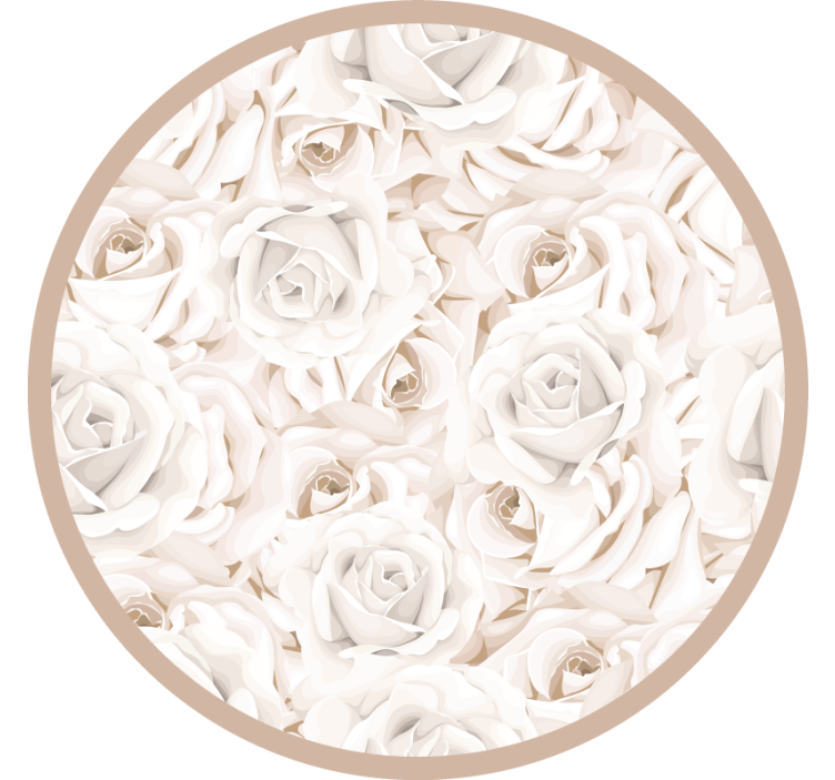 Estore de rolo bege com elegantes rosas brancas - TenStickers