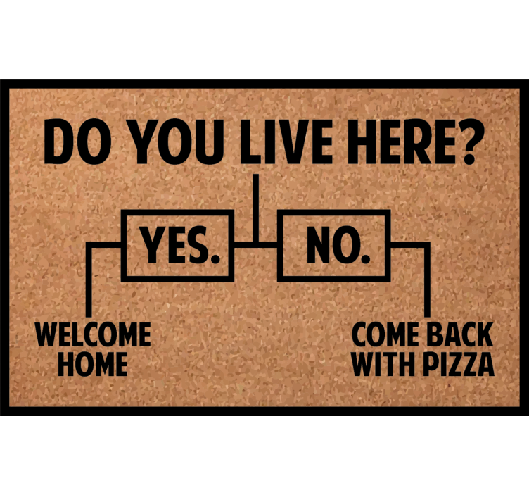 Estore de rolo bege você mora aqui pizza - TenStickers