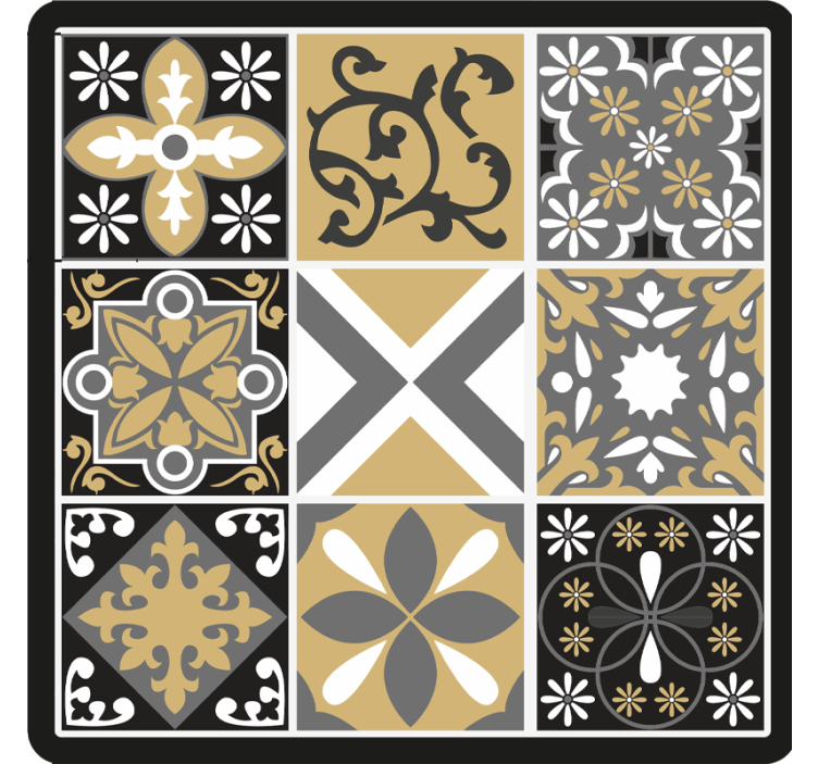 Estore de rolo quarto com azulejos em ouro e prata - TenStickers