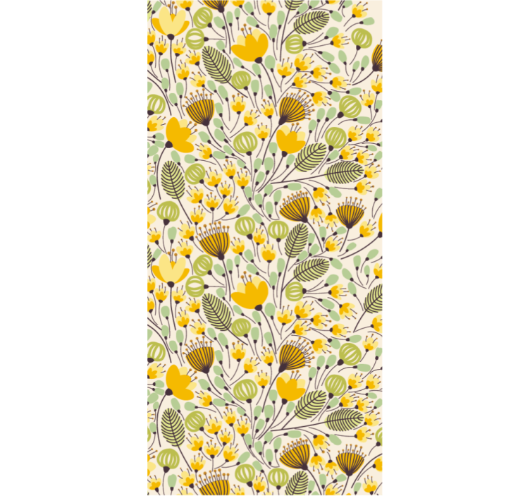 Estore de rolo quarto renda floral amarela - TenStickers