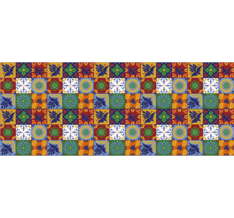 Estore de rolo quarto com azulejos mexicanos coloridos - TenStickers