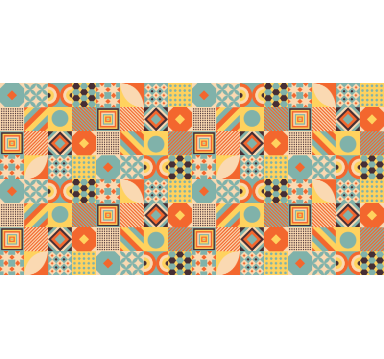 Estore de rolo quarto azulejos coloridos - TenStickers