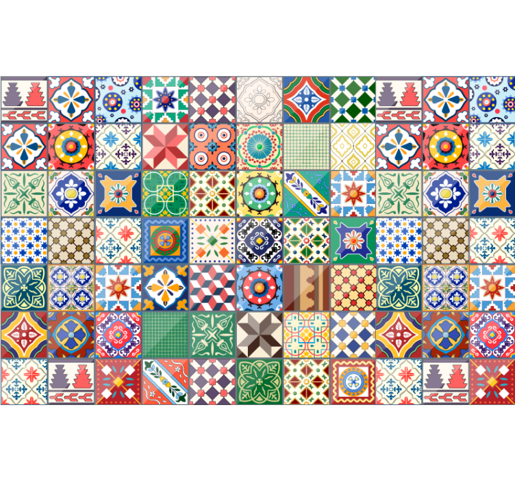 Estore de rolo quarto azulejos mexicanos verdes - TenStickers