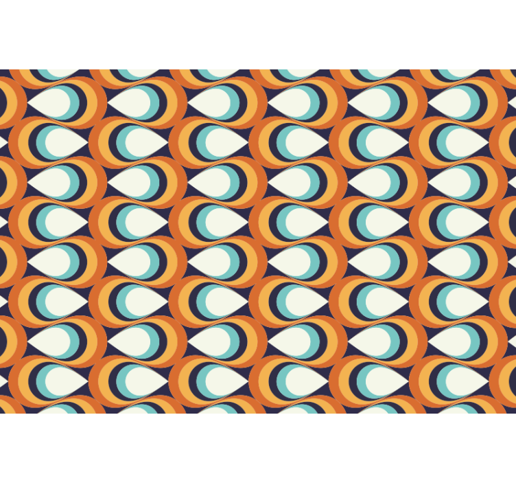 Estore de rolo quarto padrão de círculos pontudos 70s - TenStickers