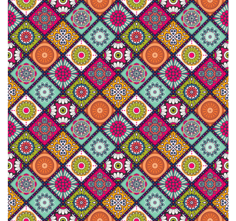 Estore de rolo quarto com padrão mandala colorido - TenStickers