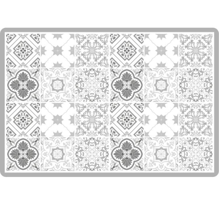 Estore de rolo quarto padrão de azulejos cinza marroquino - TenStickers
