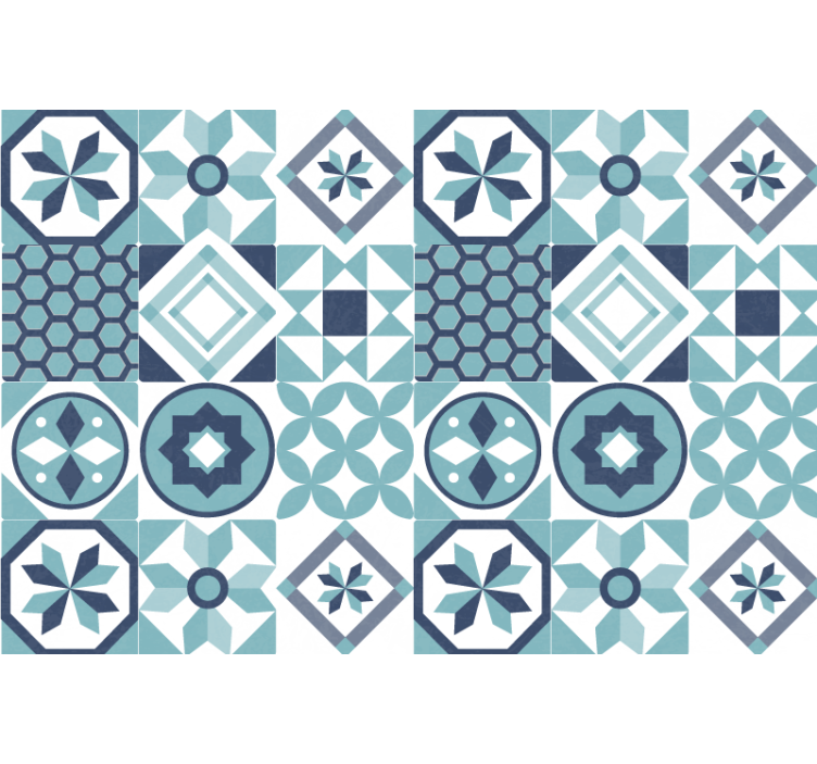 Estore de rolo quarto com ornamentos azul escuro - TenStickers