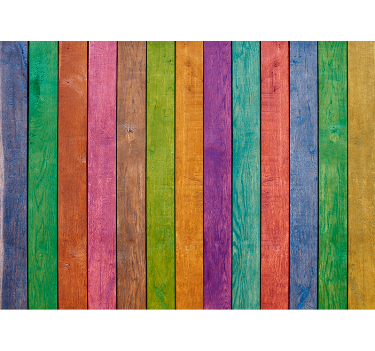 Estore de rolo quarto padrão multicolorido em madeira - TenStickers