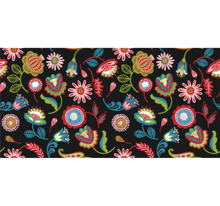 Estore de rolo quarto padrão folclórico colorido no escuro - TenStickers