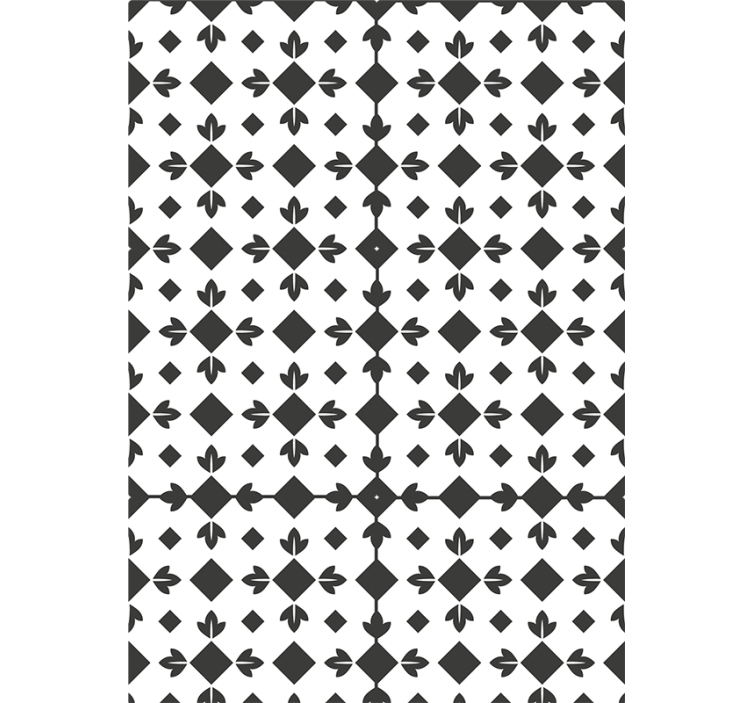 Estore de rolo quarto azulejos pretos e brancos - TenStickers