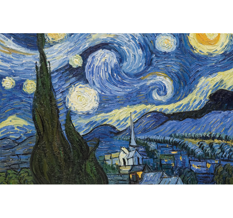Estore de rolo quarto noite estrelada de van gogh - TenStickers