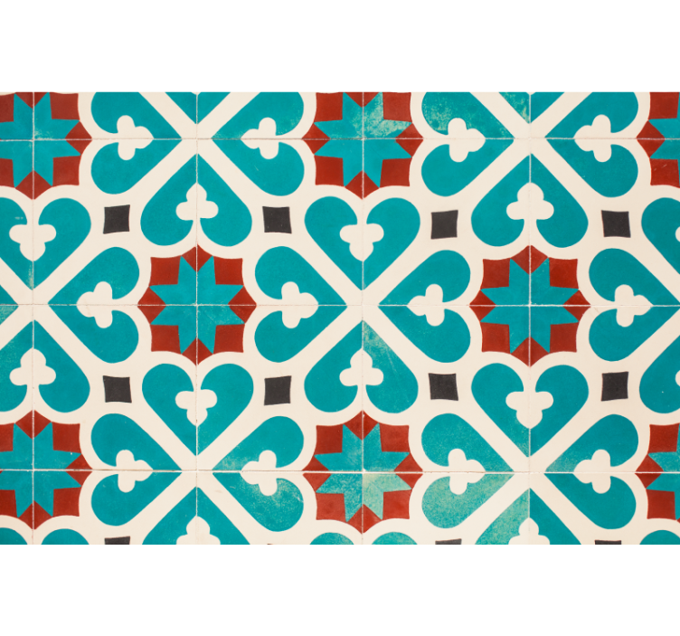 Estore de rolo quarto piso cerâmico com detalhes marrons - TenStickers