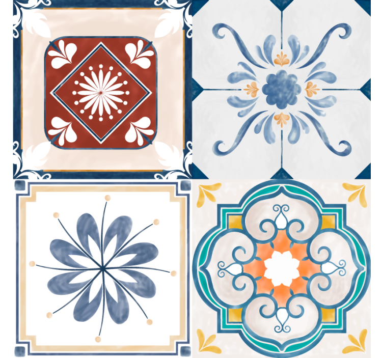 Estore de rolo quarto azulejos vintage quatro - TenStickers