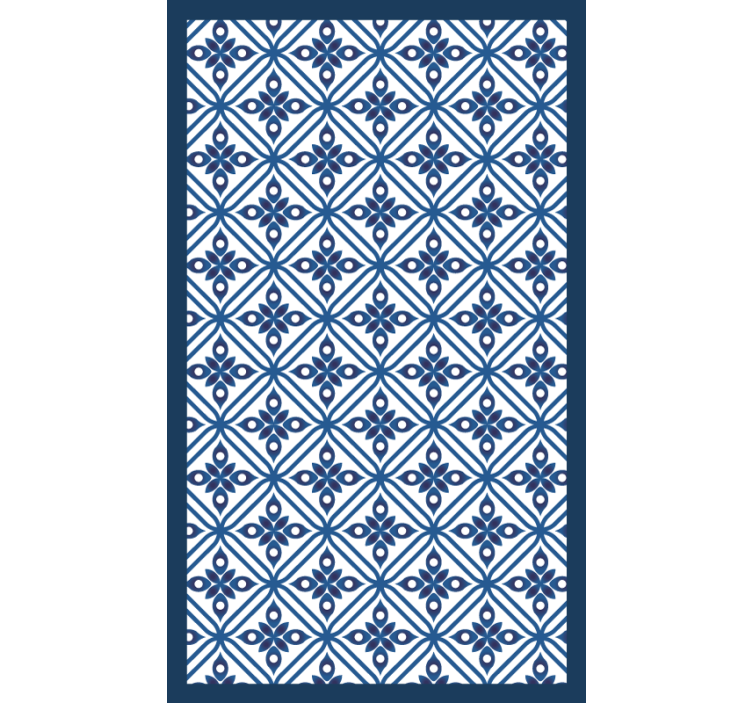 Estore de rolo quarto padrão japonês azul e branco - TenStickers