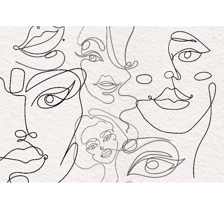 Estore de rolo branco arte de rostos minimalistas - TenStickers