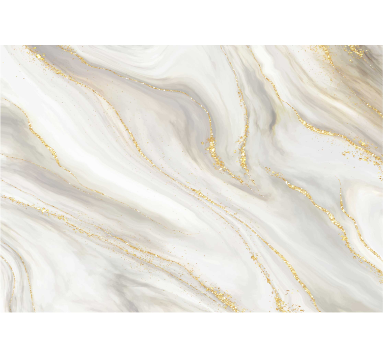 Estore de rolo branco mármore branco e dourado - TenStickers