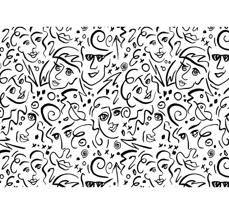 Estore de rolo branco arte de graffiti preto e branco - TenStickers