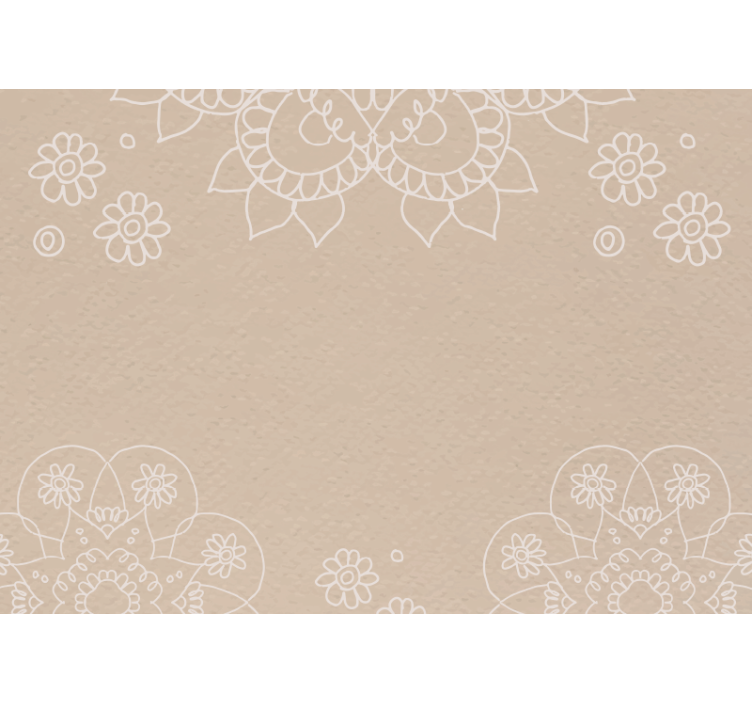 Estore de rolo bege com padrão mandala indiano - TenStickers