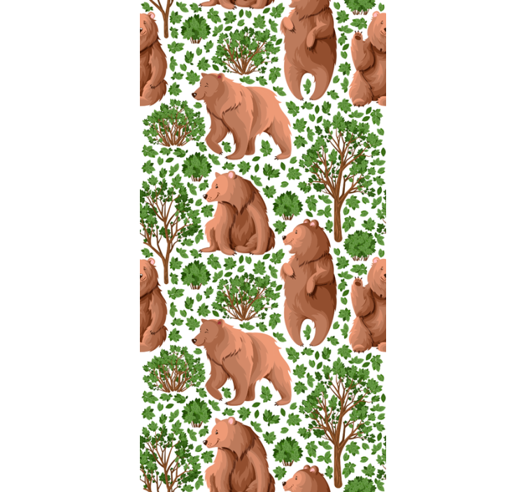 Estores de rolo de animais padrão de floresta de urso - TenStickers