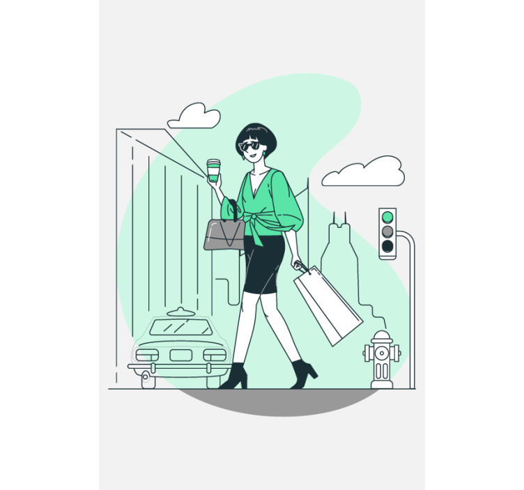 Estore de rolo com frases vida elegante na cidade - TenStickers