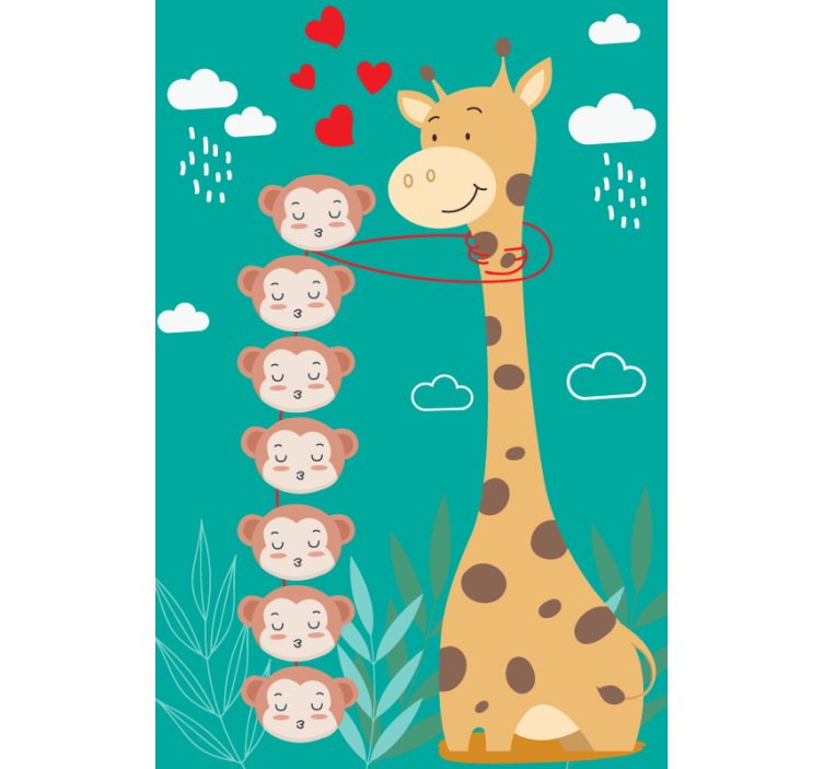Estore de rolo animais variados amor de macaco girafa - TenStickers