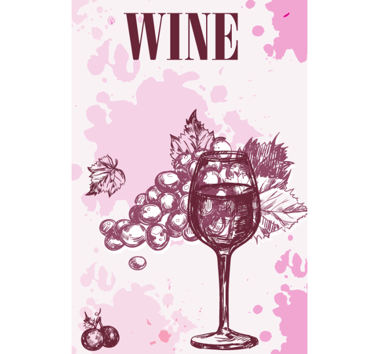 Estore de rolo romântico esboço de vinho vintage - TenStickers