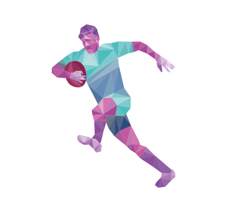 Estore de rolo de desportos jogador de rugby geométrico - TenStickers