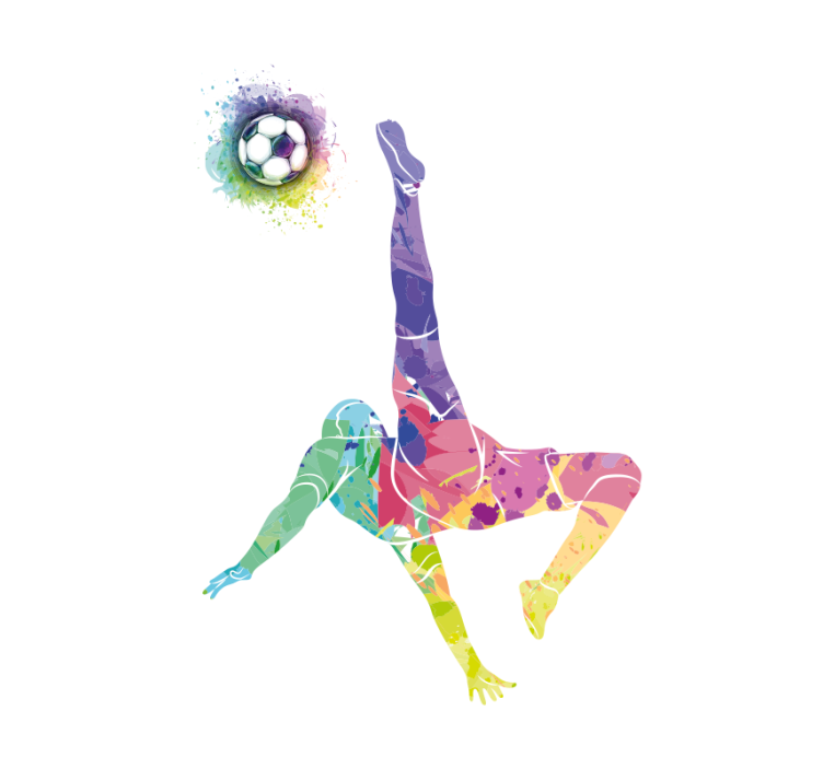 Aquarela jogador de futebol esportivo cego - TenStickers
