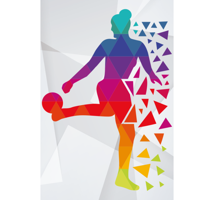 Estore de rolo de desportos jogador de futebol geométrico - TenStickers