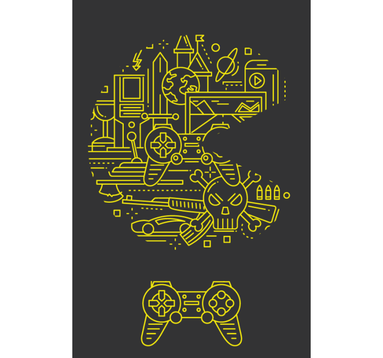 Cortina de rolo geek jogo pac amarelo - TenStickers