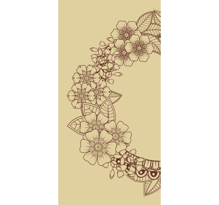 Estore de rolo florais desenho de contorno floral - TenStickers