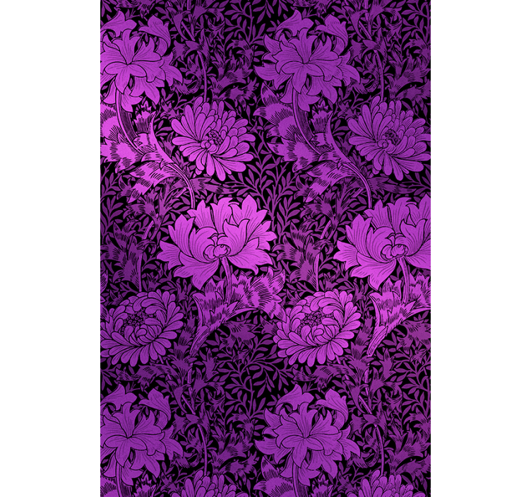 Estore de rolo florais motivo botânico roxo - TenStickers