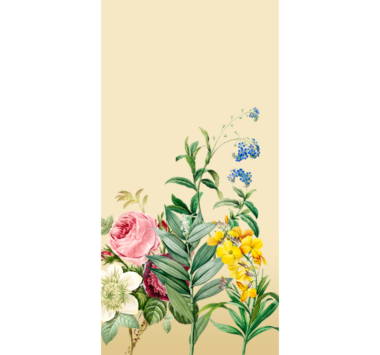 Estore de rolo flores e plantas arranjo floral exuberante - TenStickers
