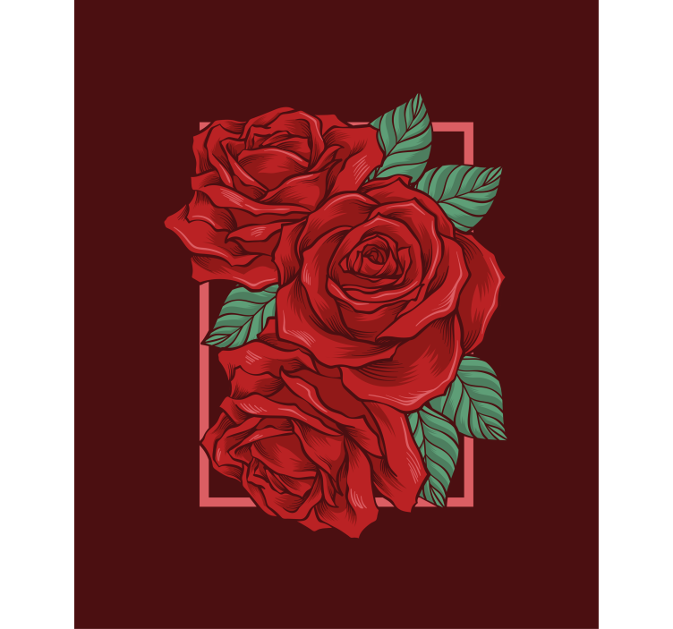 Estore de rolo flores e plantas rosas vermelhas elegantes - TenStickers