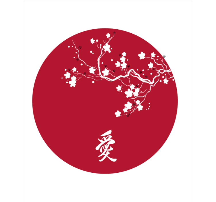 Estore de rolo florais círculo de cerejeira japonesa - TenStickers