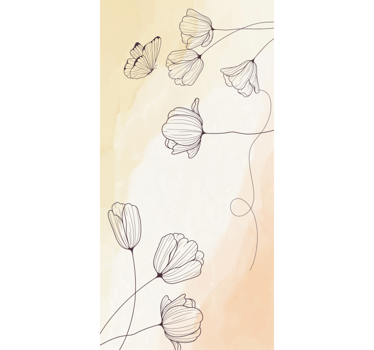 Estore de rolo florais contorno floral aquarela - TenStickers