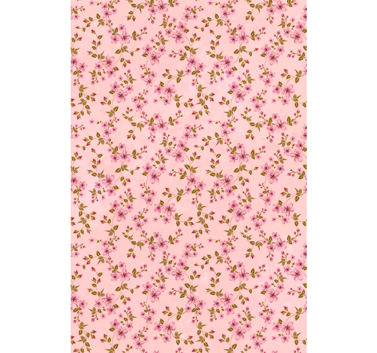 Estore de rolo flores e plantas padrão elegante rosa - TenStickers