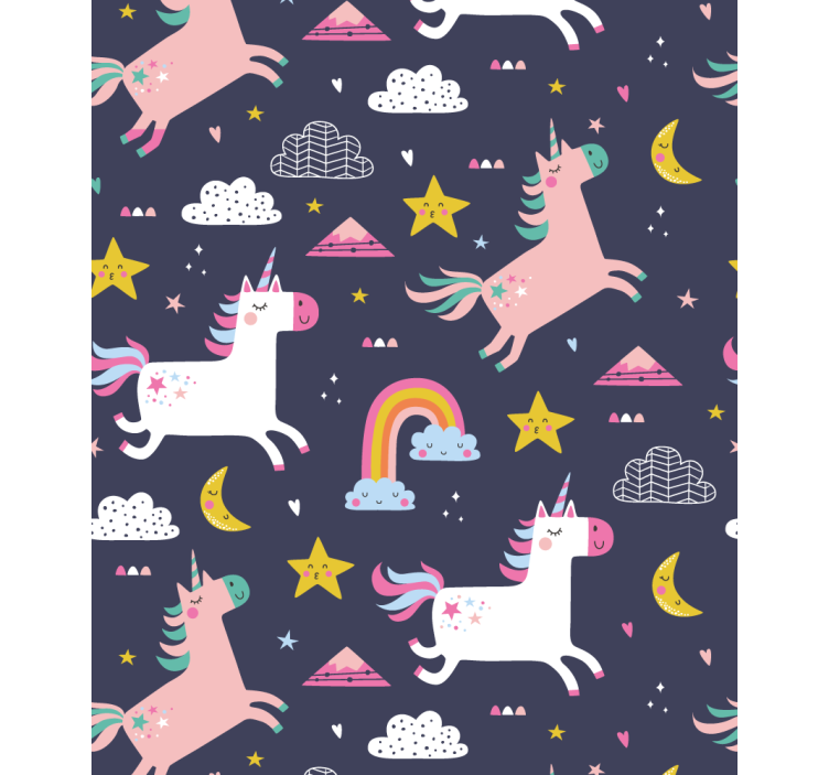Estore de rolo infantil unicórnios e estrelas - TenStickers