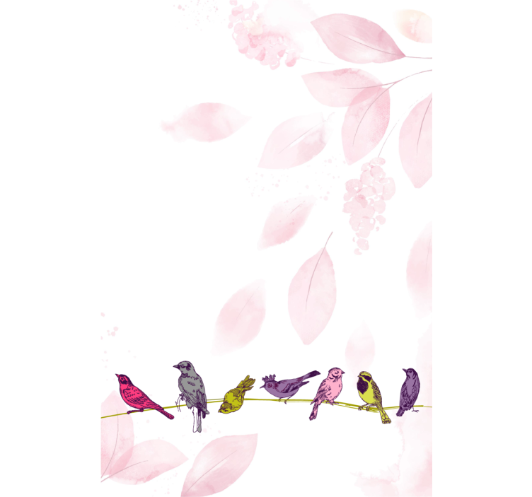 estor artística da família de pássaros - TenStickers