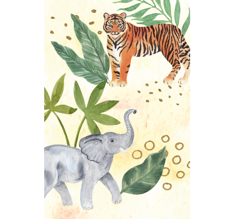 Aquarela safari animais vários animais cegos - TenStickers