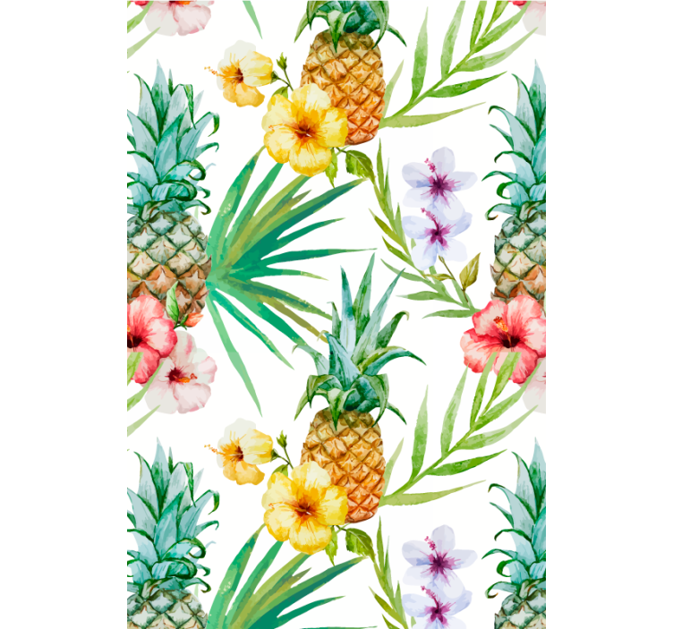 Abacaxi pintado com cortina de frutas e vegetais - TenStickers