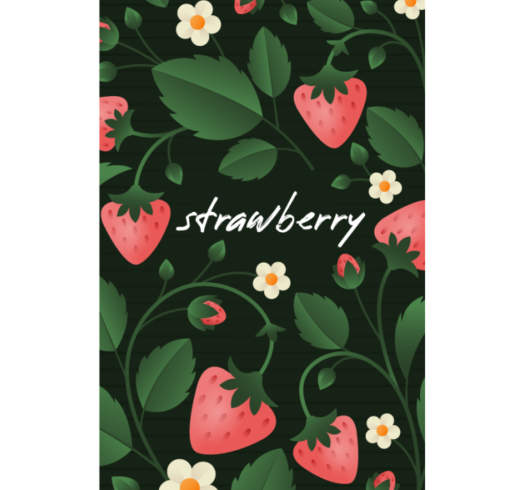 Estore de rolo frutas e verduras padrão floral de morango - TenStickers